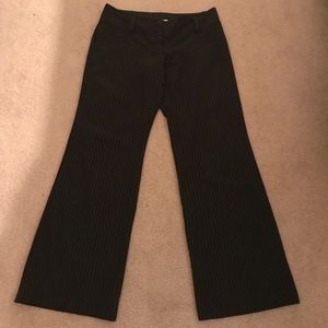 Black dressy pants with cream stripes